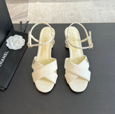 High Sandals Lambskin White